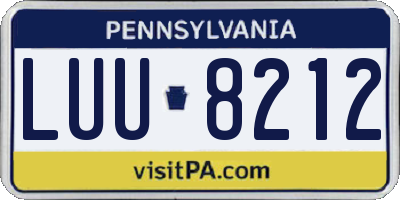 PA license plate LUU8212