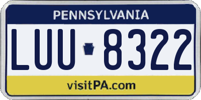 PA license plate LUU8322