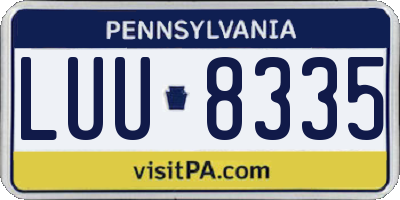 PA license plate LUU8335