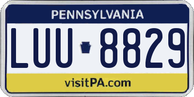 PA license plate LUU8829