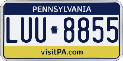 PA license plate LUU8855