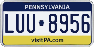 PA license plate LUU8956