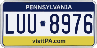 PA license plate LUU8976