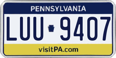 PA license plate LUU9407