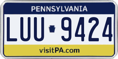 PA license plate LUU9424
