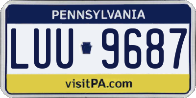 PA license plate LUU9687