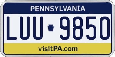 PA license plate LUU9850