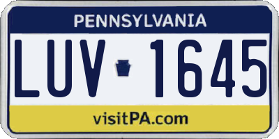 PA license plate LUV1645