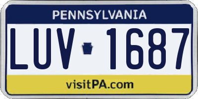 PA license plate LUV1687