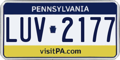 PA license plate LUV2177