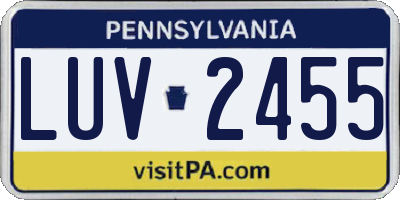 PA license plate LUV2455