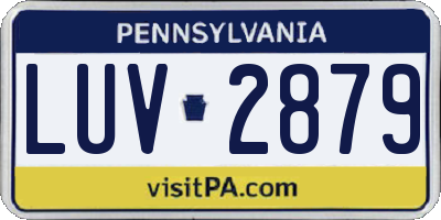 PA license plate LUV2879