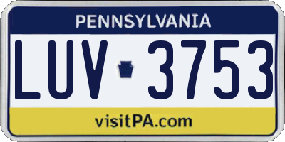 PA license plate LUV3753