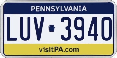 PA license plate LUV3940