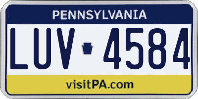 PA license plate LUV4584