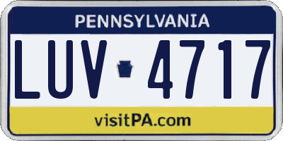 PA license plate LUV4717