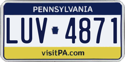 PA license plate LUV4871