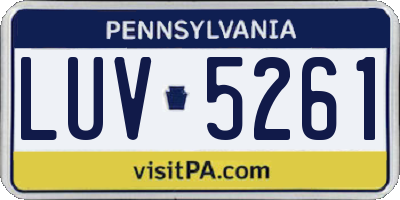 PA license plate LUV5261