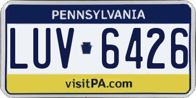 PA license plate LUV6426