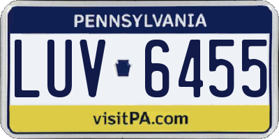 PA license plate LUV6455
