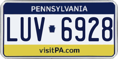 PA license plate LUV6928