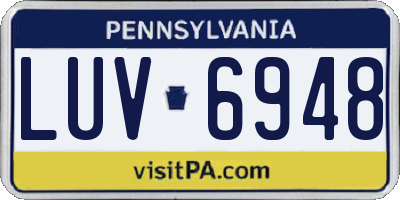PA license plate LUV6948