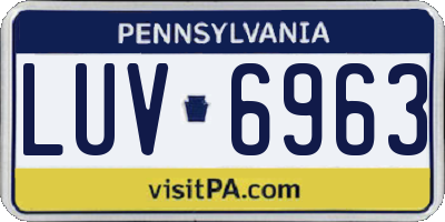 PA license plate LUV6963