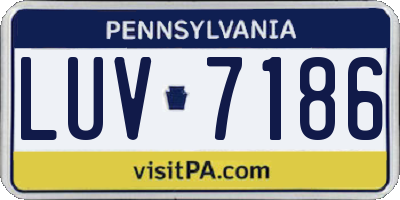 PA license plate LUV7186