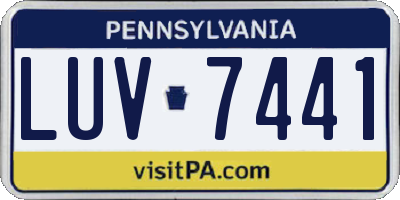 PA license plate LUV7441