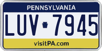 PA license plate LUV7945