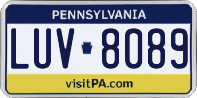 PA license plate LUV8089