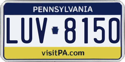 PA license plate LUV8150