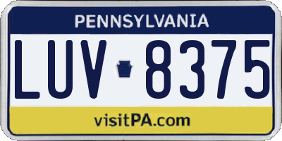 PA license plate LUV8375