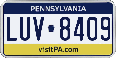 PA license plate LUV8409
