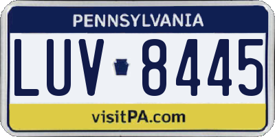 PA license plate LUV8445