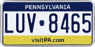 PA license plate LUV8465