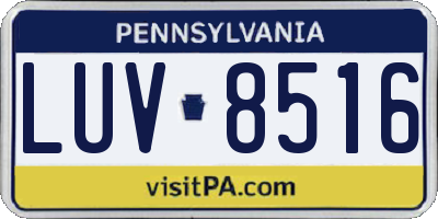 PA license plate LUV8516