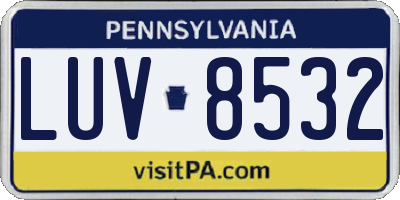 PA license plate LUV8532