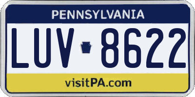 PA license plate LUV8622