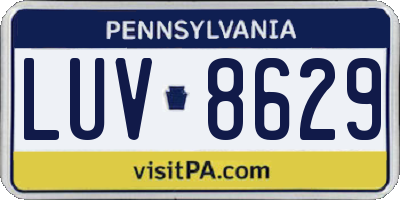 PA license plate LUV8629