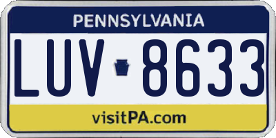 PA license plate LUV8633