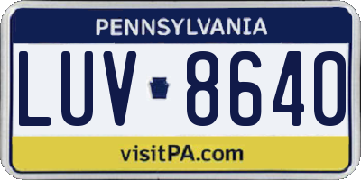 PA license plate LUV8640