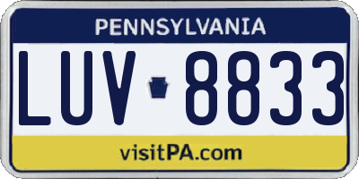 PA license plate LUV8833