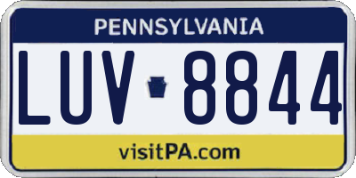 PA license plate LUV8844