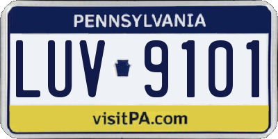 PA license plate LUV9101