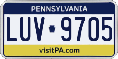 PA license plate LUV9705