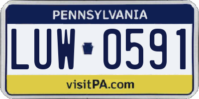 PA license plate LUW0591