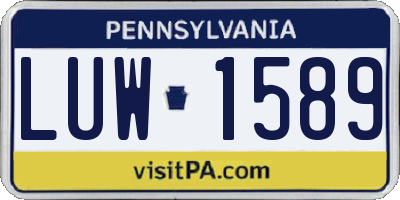 PA license plate LUW1589