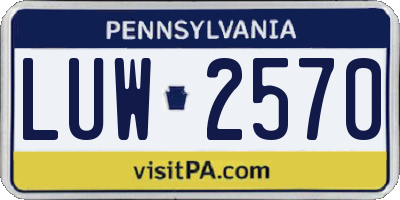 PA license plate LUW2570
