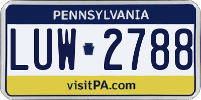 PA license plate LUW2788
